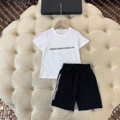 China 2021 New Handsome Boys Summer Cotton Baby Short Sleeve Foreign Style Suit Safari Style Children's Clothing for sale