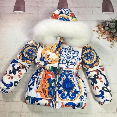 China HIGH STREET Hoodie 100% Cotton Boy Winter Suit Two Piece Romper Down Jacket Baby Kit for sale