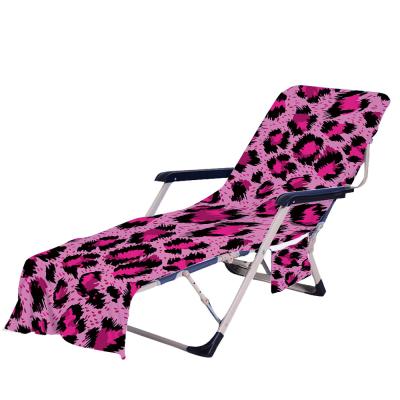 China High Quality Simple Beach Chair Tie Cover With Side Pocket Chaise Lounge Towel Covers Colorful For Sun Couch Pool Sunbathing Garden for sale