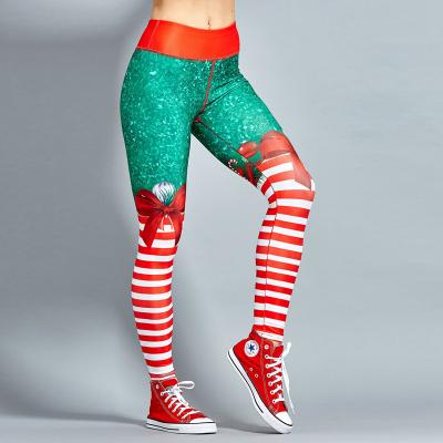 China 2021 Newest Selling Christmas Milk Silk Fiber Spandex Spandex Leggings Breathable Women Accessories Warm Light Print Basic Waistband Spats for sale