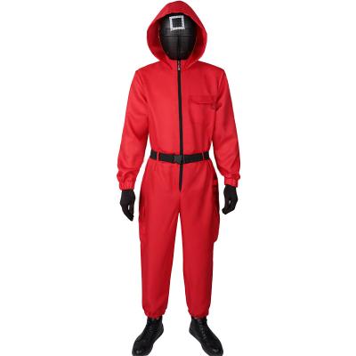 China RTS Kids Adults Unisex Squid Game Rompers Popular High Quality Korean Red Squid Overalls Game Cosplay Squid Game Costume TV for sale