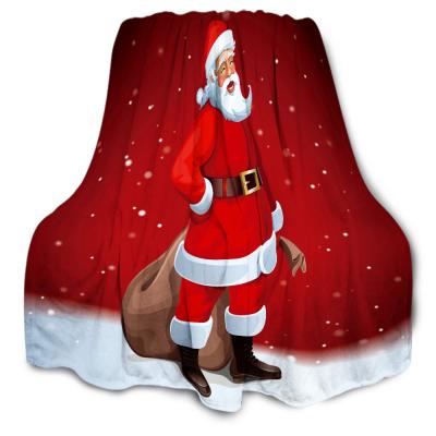 China Factory Direct OEM Anti-pilling Accept Christmas Printing Plaid Flannel Fleece TV Christmas Bed Throw Blanket Christmas Gift Flannel Bed Blanket for sale