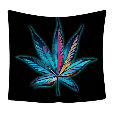 China 3D Printing Maple Leaf Factory Anti-pilling Decor Wall Tapestry Home Art Tapestry High Quality Direct Bedroom Decor for sale