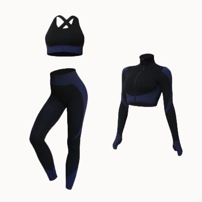 China Newest Breathable Good Quality Bra And Gym Women Sportswear Push Up Pants Running Suit Sports Gaiters Yoga Fitness Seamless Sets for sale