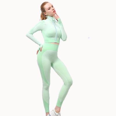 China Autumn breathable high quality women's boutique clothing tops and pants yoga sports sets 3 piece yoga set for sale