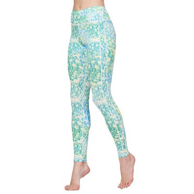 China Breathable Wholesale Nylon Yoga Pants 80% 20% Spandex Yoga Pants Ladies Printed Yoga Clothes for sale