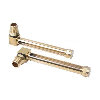 China Building Material Shops Brass Level Gauge Tube Oil M16X1.5 50mm L-Type Heavy Duty High Temperature Pressure Glass Tube Level Gauge GB1162.1 for sale