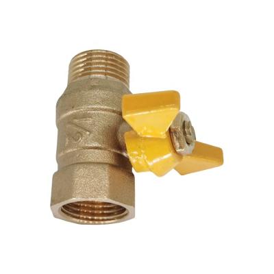 China Normal Temperature Factory 1/4 Inch Double Male And Female Thread Butterfly Handle Brass Ball Valve Water Supply Valve for sale