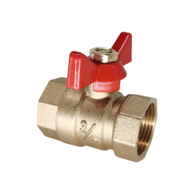 China Manufacturer Supply High Quality Normal Dual Temperature Female/Male 3/4 Inch Butterfly Handle Brass Water Ball Valve for sale