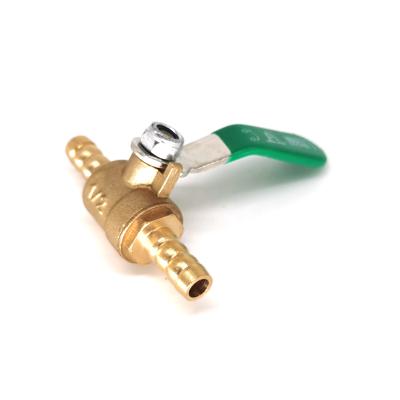 China General Factory Wholesale Thickened Barb Long Green Handle 8/10/12mm Brass Ball Valve for sale