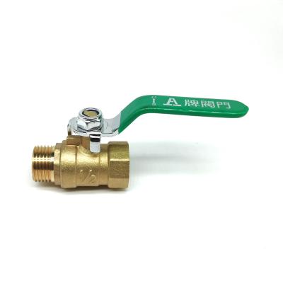 China General factory hot sale thickened 3/4 inch male x female handle long green lever ball valve for sale