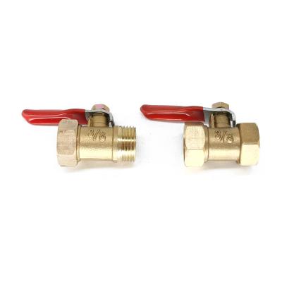 China General Precise Lathe Output Ball Valve 1/8 Female Male FxM Thread 1/8 Inch Lever Red Ball Valve for sale