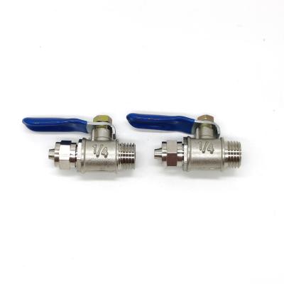 China General Ball Valve 1/4 Male 6mm 8mm Connector Adjustable Hot Selling Thread Quick Ball Valve For All Bathrooms for sale