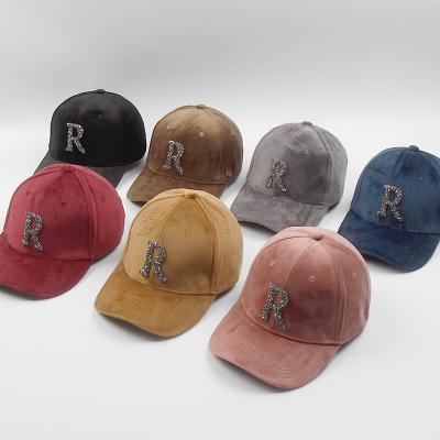 China Wholesale COMMON Rhinestone Velvet Custom Baseball Caps for sale