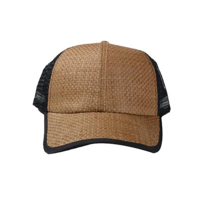 China NEW 6 Panel COMMON Straw Trucker Mesh 6 Panel Classic Baseball Cap Without Logo for sale