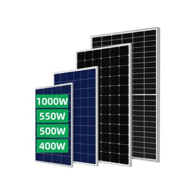 China Black Anodized Aluminum Alloy Use 400W 500W 550W High Efficient Mono Watt Solar Panel 1000W Price Photovoltaic Home System For Home Solar Power System Use for sale