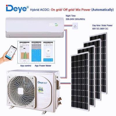 China Household Deye Hybrid Off Grid Solar Cell MIni Panel DC Power Air Conditioner Wall Split Solar Powered Air Conditioner for sale