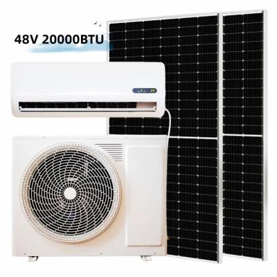 China RV Solar Power Price AC DC Hybrid 20000Btu 2.5HP 1.8Ton 48V Off Grid Wall Split AC Solar Powered Air Conditioner For Home for sale