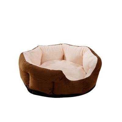 China PF1004 Round Bolster Cooling Dog Or Cat Bed With Flannel Top Hot Selling Pet Bed For USA Market for sale