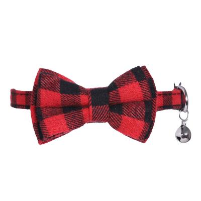 China XG6008 Personalized Dog Collar With Bow Tie Classice Plaid Pattern Dog Collar With Bow Tie And Durable Buckle For Small Dog Or Cat for sale