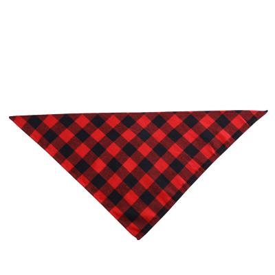 China Hot Selling XG6004 Classic Grid Design Dog Bandana Christmas Scarf Triangle Pet Bibs Viable New Costume For Dog Or Cat for sale