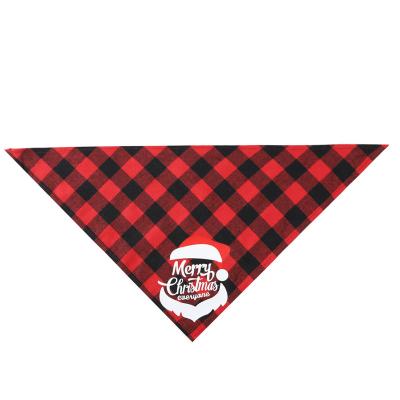 China XG6002 Manufacturers Stocked Wholesale Red And Black Plaid Water Scarf With Christmas Style For Dog for sale