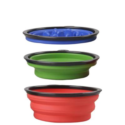 China PF1018 Driver Dog Bowl Silicone Folding Dog Bowl High Quality Slow Stocked Frisbeed Drink Eat Three In One Pet Bowl for sale