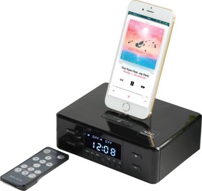 China Hotel Blue Bedside AirPlay Iphone Android Phone Docking Charger Speaker Alarm Clock Radio Tooth Home Office for sale