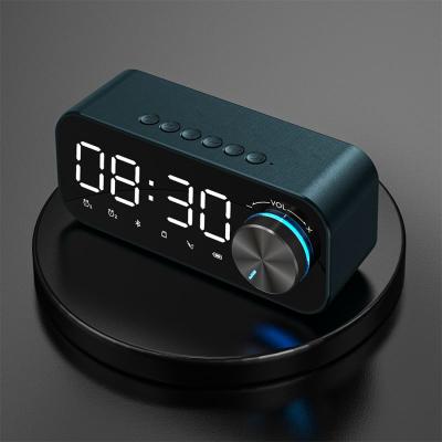 China Bedside Visual Cheap Gift Table Call Portable BT Speaker Desktop Mini Led Night Light TF Card Game Alarm Clock Wireless Speaker for sale