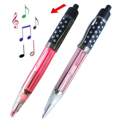 China Promotional Music Pen Promotional Pen Gift Classic Led National Anthem Light Musical Pen Ballpoint Pen Cartoon Sound Music for sale