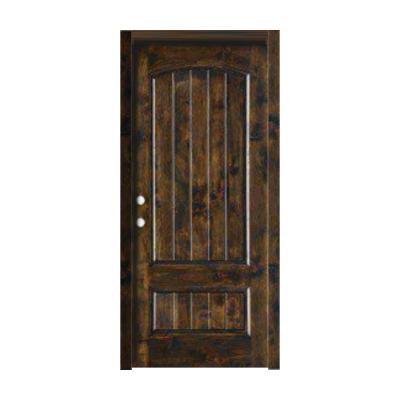 China Modern solid wood door entrance door sound insulation natural wooden panel door durable wood solid wood door for sale