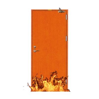 Chine Fire Protection 90 Minutes Fire Resistance Explosion Proof Wooden Door Entrance Dampproof Fire Door Rated Wooden Door à vendre