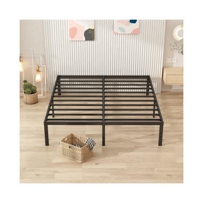 China Factory Manufacture Carbon Steel Slats Platform Bed Bedroom Furniture Metal Bed Frame Storage For Teens Adults for sale