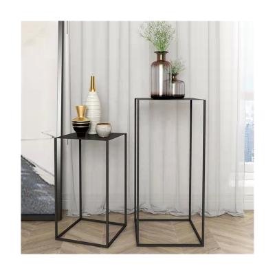 China Factory Cheap Square Table Side Rack (Other) Metal Frame Adjustable Modern Round Black Storage For Indoor Living Room for sale