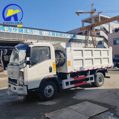 Chine 4X2 6 roues 5 tonnes Capacité de charge HOWO Mini Dump Tipper Truck pour le style de conduite LHD/RHD à vendre