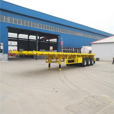 China Second Hand Flatbed Container Semi Trailer with 50T Load Capacity for sale