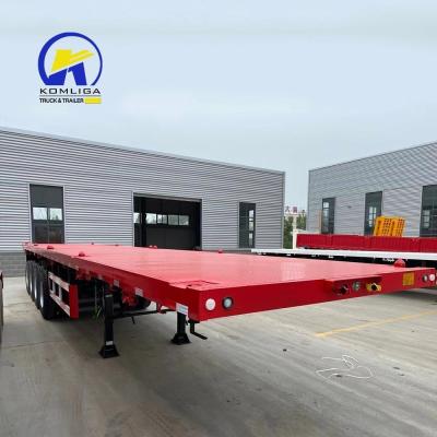 China Tool Box Equipped Flatbed Trailer with Ramp and Convenient ABS Anti-lock Braking System for sale