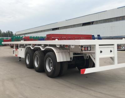 China 40ft 20ft Trackor Head Flatbed Container Semi-trailer met wielbasis van 7000-8000mm Te koop