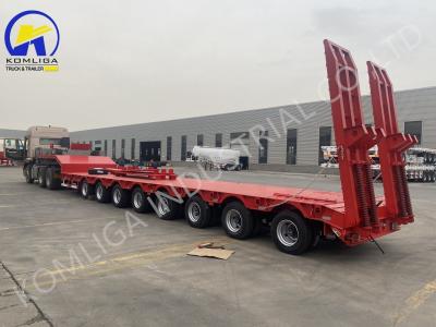 Chine Classement lourd 100 tonnes 6 essieux 8 essieux détachable semi-remorque basse 12500*2500*1650mm à vendre