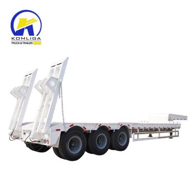 China Gooseneck Horse Trailer Excavator Transporter Lowbed Trailer with Side Wall and Rim 8.5-20 for sale