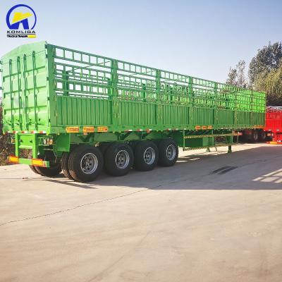 China Fence Cargo Trailer High Enclosed Side Wall Cargo Transport Semi Truck Trailer Box Trailer for sale