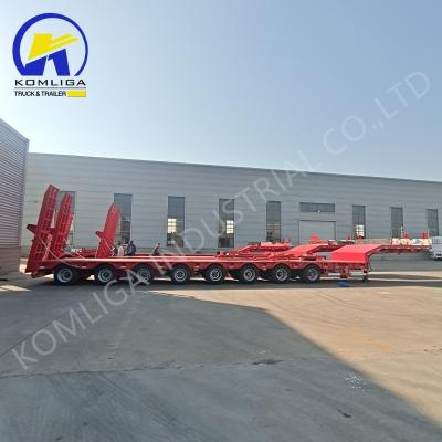 Κίνα 80T χωρητικότητα φορτίου Πολυάξονα Lowbed Low Boy Truck Semi Trailer για τις απαιτήσεις των πελατών προς πώληση