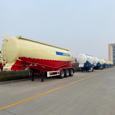 China 3 Axle 40cbm 50T Load Capacity 60tons Fly Ash Bulker Cement Trailer with Air Compressor for sale