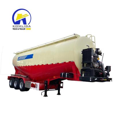 China Steel 3 Axle Dry Bulk Mixer Power Silo Cement Trailer with 12m3/Minute Air Compressor for sale