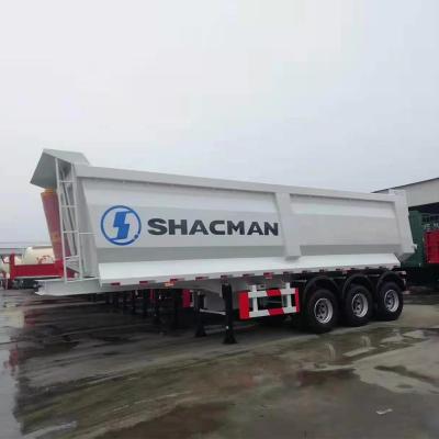 China Techinical Spare Parts Support Flatbed Tractor Tipping Trailer 3 Axle 40 Cubic Meters for sale