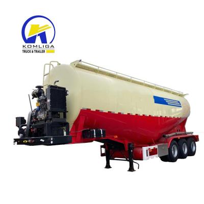 China 3-Axle Steel Cement Tank Container Dry Bulk Cement Trailer for Inner Fluidized Bed for sale