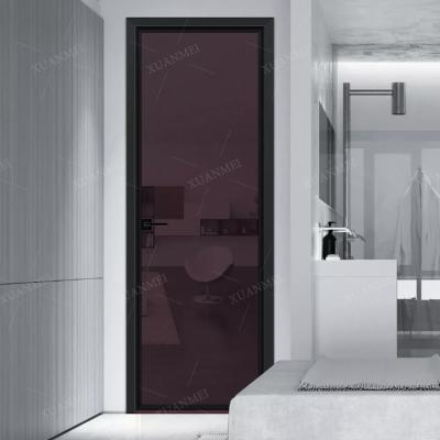 China Modern Half Size Glass Aluminum Swing Door Quality Toilet Door for sale