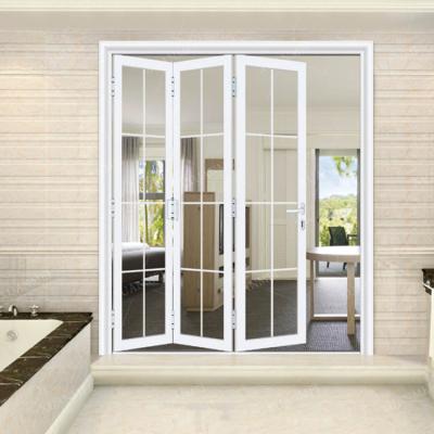 China High Security Aluminum Sliding Door Folding Doors Hot Selling Thin Glass Aluminum Door For Rooms for sale