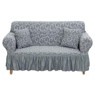 China Elastic Breathable Comfort Sells 2022 New Single Wing Strech Sofa Covers Blue Ivory Loveseat 3 Seater Jacquard Cover Wholesale Burg for sale