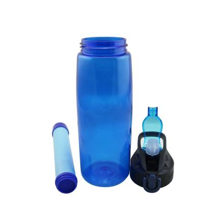 China Survival Camping Filter Bottle 0.01 Micron Water Purifier Bottle for sale